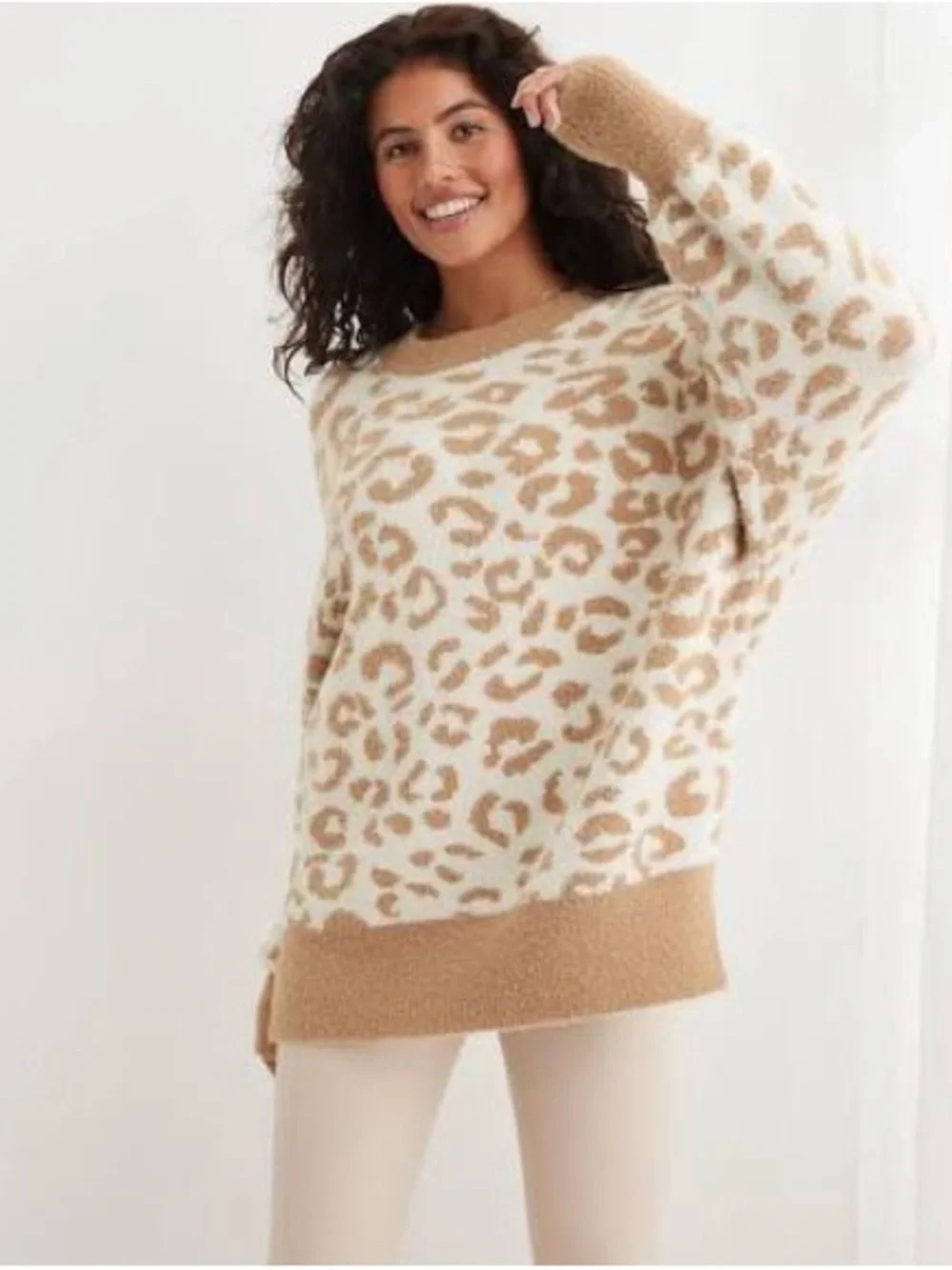 Aerie Leopard‎ Buttercream Sweater